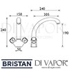Bristan Club Sink Mixer Tap Dimensions